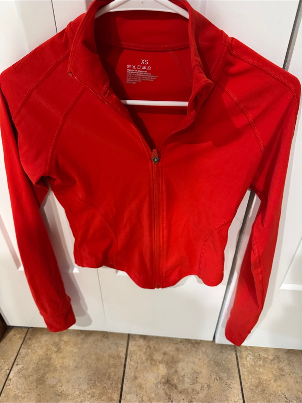 Amazon Women's Red Full-Zip Bomber Jacket